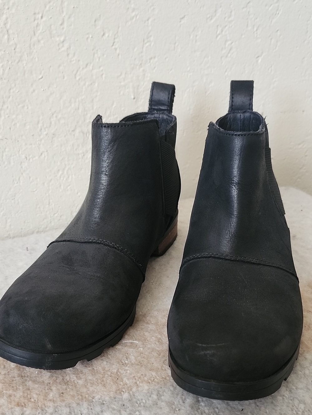 Sorel Emelie Waterproof Leather Chelsea Boots Black (Women's Sz 8.5) Fall/Winter